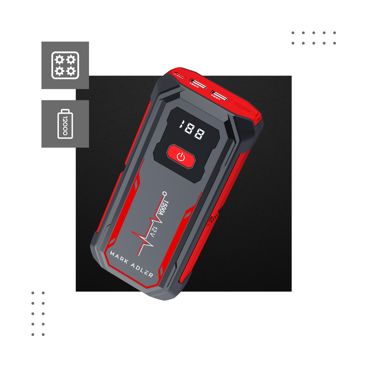 Powerbank z wejściami USB A i C